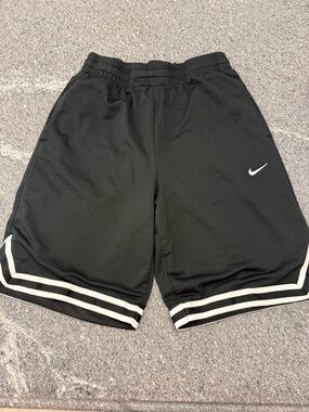Nike Black Mesh dry fit Basketball Shorts with White Stripe